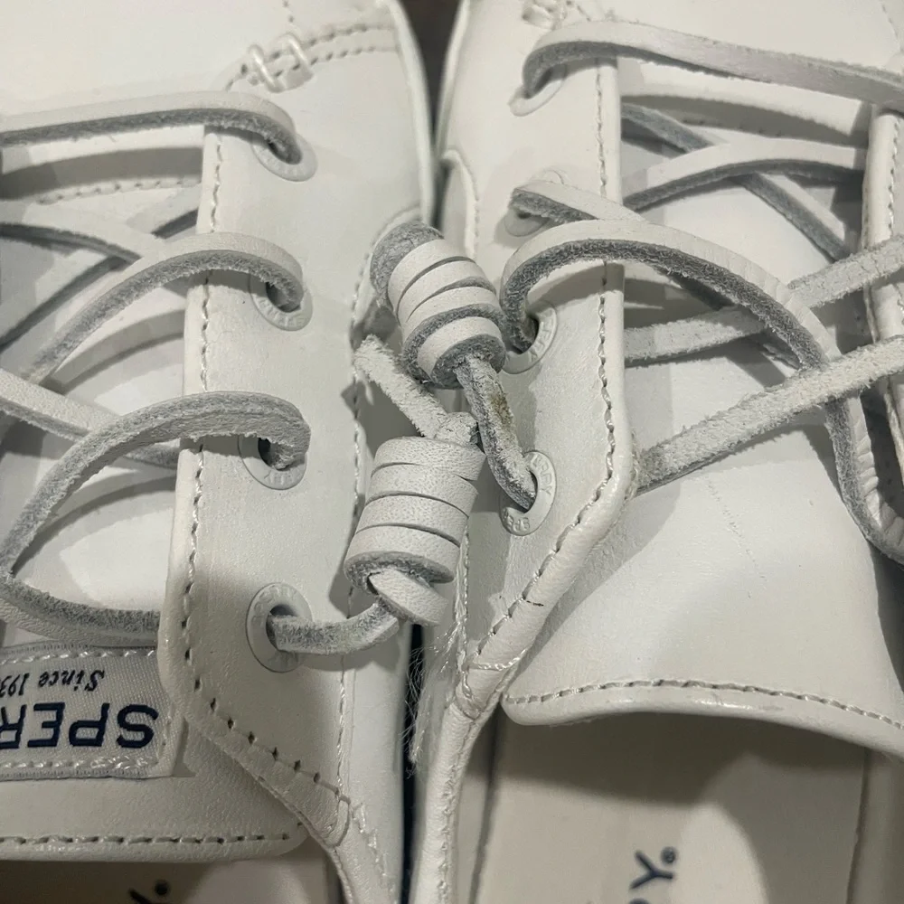 Sperry Blue and White Canvas Sneakers with Layered Sole - Picture 3 of 4